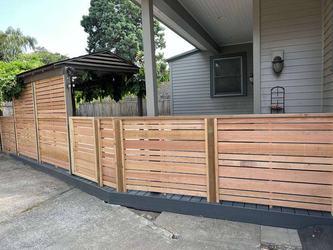 Custom horizontal cedar privacy fence