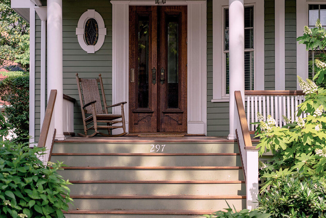 Custom front entry porch built for a residential home