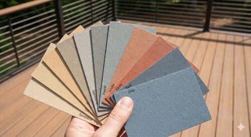 Custom color samples for waterproof deck coating systems