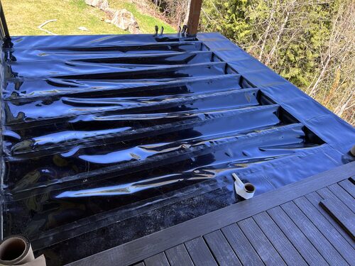 Trex under-deck waterproofing system before installation